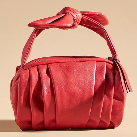 Anthropologie Mini Top-Knot Pleated Handbag - Picture 1 of 8